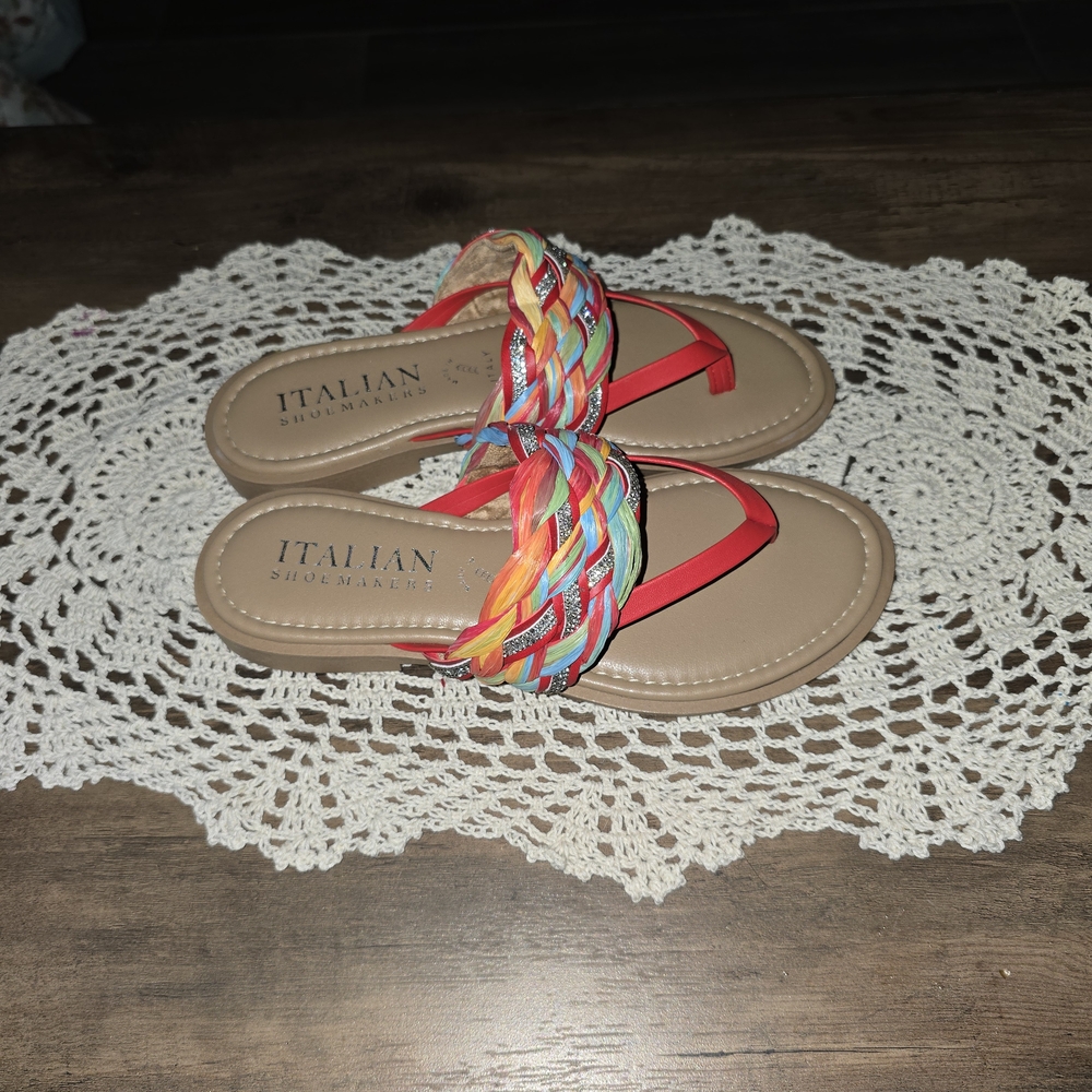 Italian Shoemaker's Multicolor Sparkle Flip Flop - Picture 2 of 6